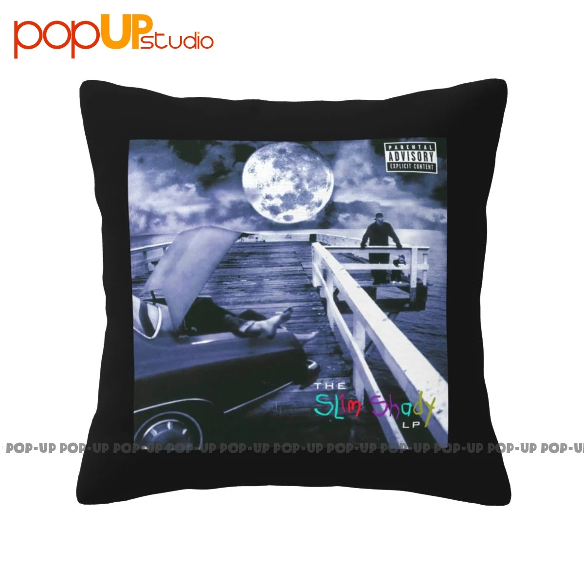 Square Eminem Shady Lp Pillowcase Throw Pillow Cover Printed Anti-Mite Skin-Friendly