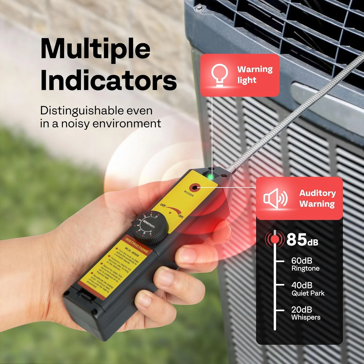 WJL-6000 détecteur de fuite de fréon détecteur de fuite halogène réfrigérant gaz cvc climatiseur R22 R410A R134A R1234YF CFCs HCFCs HFCs