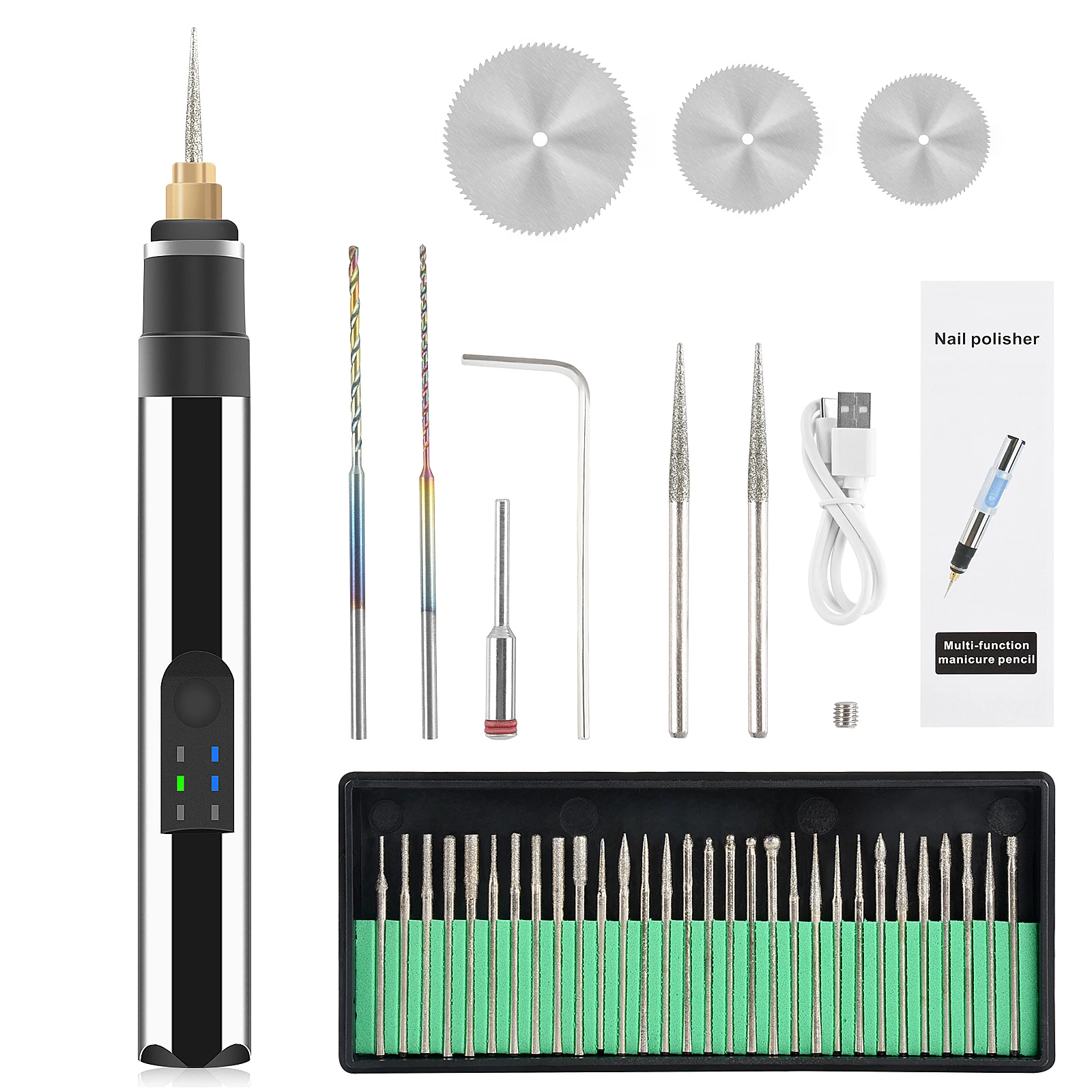 

USB Cordless Engraving Tools Kit Woodworking Engraving Pen DIY For Metal Ceramics Wood Mini Wireless Drill Electric Grinding Pen