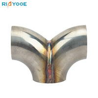 Universal Car Exhaust Y Shape Connector 51/57/70/76mm for Stainless Steel 2/2.25/2.5/3.0inch Adapter Coupler Connection Pipe