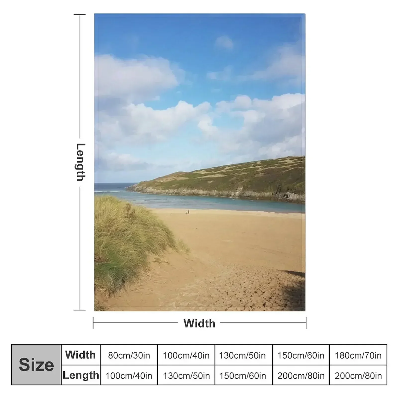 Crantock Beach, Cornwall Throw Blanket couch cozy soft plush fuzzy picnic outdoor blanket