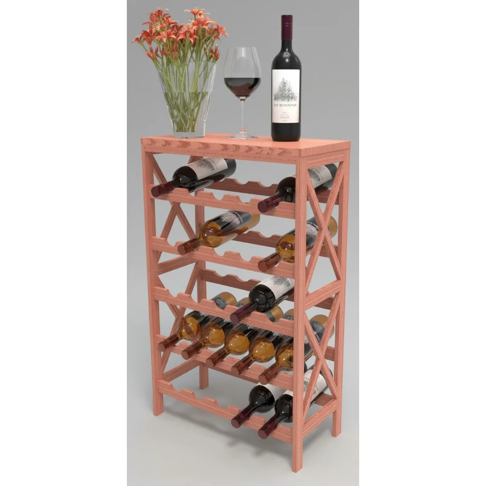 

Деревянная полка для вина на 25 бутылок с столешницей — отдельно стоящий держатель для хранения кухонного бара для столовой, гостиной