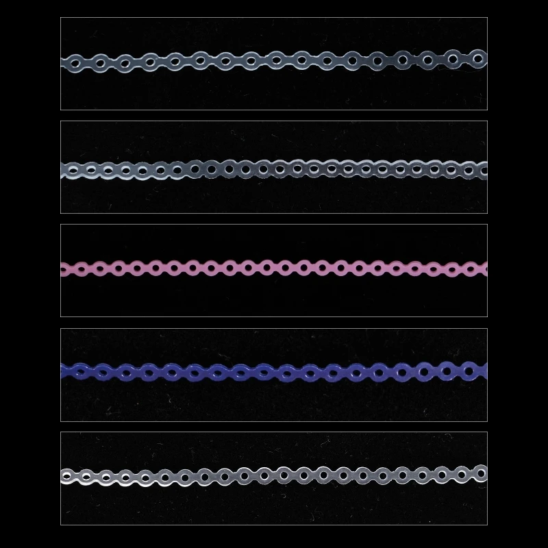 1 Roll Orthodontic Elastic Rubber Power Chain Colored Rubber Band Long Short Closed 4.57m Dental Orthodontic Materials