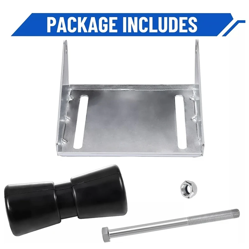 8 Inch Keel Roller Assembly Kit With Roller Shaft & Bracket For Boat Houseboat Kayaking Trailer Roller Bracket