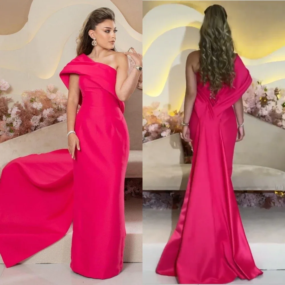 Classic Exquisite Modern Style Formal Ball One-shoulder Long Dresses Evening Dresses Retro Simple Fashion Elegant Sexy Matching