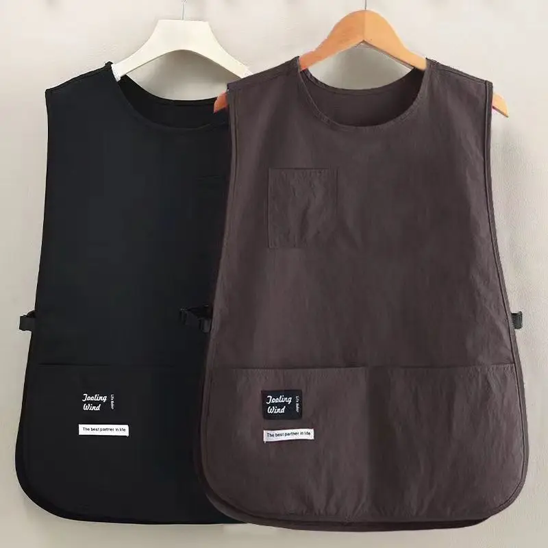 Kitchen Apron Anti Splashing Coffee Shop Work Clothes Breathable Vest Plus Waist Unisex Household Cooking Daily