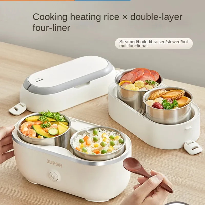 

220V Electric Heating Box Stainless Steel Inner 1L/2L Rice Cooker Electric Lunch Box Cooking Home Appliances for Kitchen