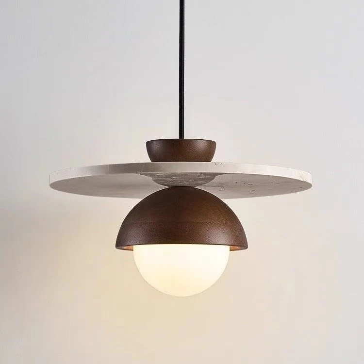 2026 Denmark Creative Led Chandelier Walnut Wood Pendant Light Hanging Lights Bedside Small Lighting Fixtures Indoor Home Decor