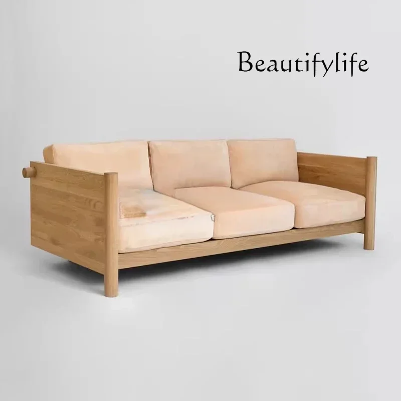 NEW Medieval Solid Wood B & B Hotel Clubhouse Sofa Modern Simple Luxury Designer Model Room Exhibition Hall Department Sofa