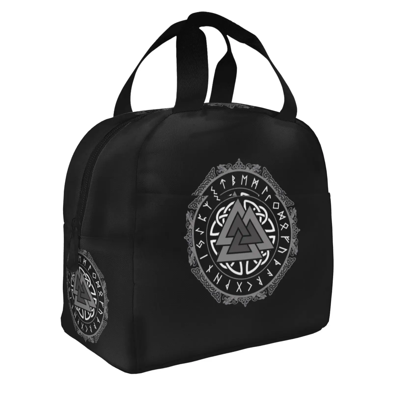 Viking Tree of Life Round Lunch Bag Portable Thermal Cooler Insulated Bento Box for Kids Food Tote Bags