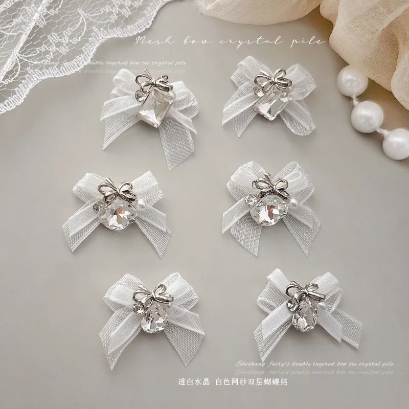 5 SZT. Ozdoby do paznokci, cyrkonie, motyl 3D, kamienie szlachetne, kryształowe diamenty, akcesoria do zdobienia paznokci, kokardki do manicure