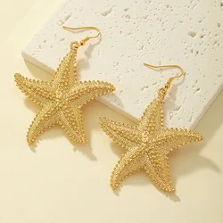 Starfish Metal Earrings For Women Girls Geometric Ear Accessories Party Gift Holiday OL Fashion Jewelry DE067