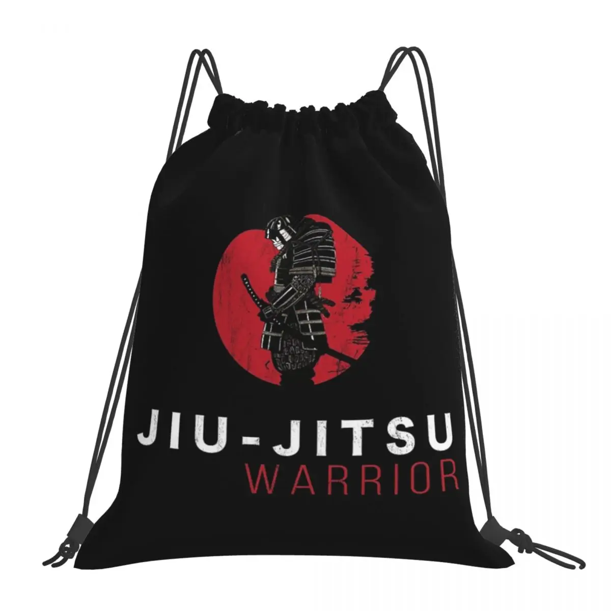 Jiu-Jitsu Warrior Japanese Bjj Gi & Black Belt Mma Backpacks Portable Drawstring Bags Sports Bag Book Bags For Man Woman School