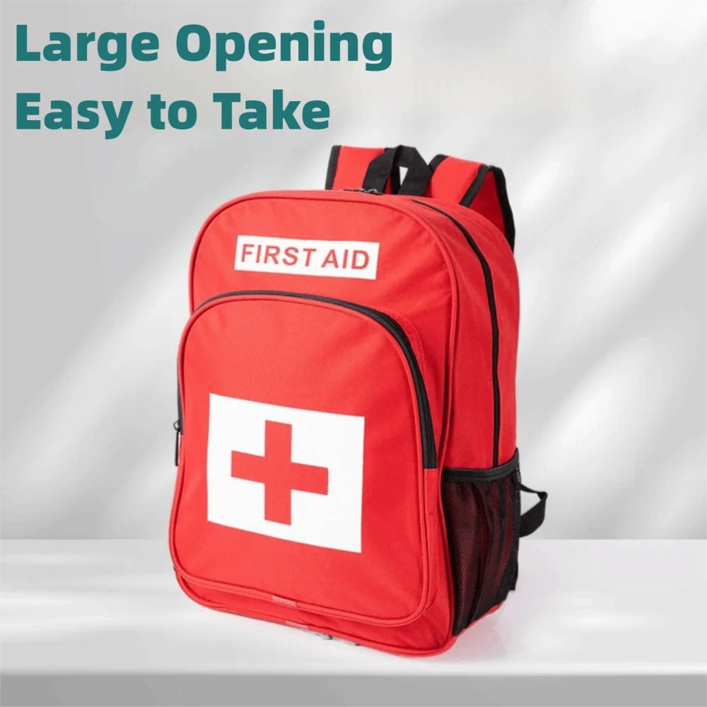 Empty Emergency Medicine Backpack Large Capacity Anti-Scratch Outdoor Rescue Bags Multi-Pocket Red First Responder Trauma Bags