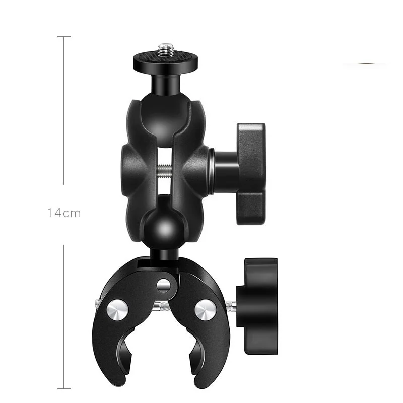 25MM Ball Head Mount Adapter Motorcycle Bicycle Handlebar Clip Rearview Mirror Bracket for GoPro 10 9 8 Camera Mounts