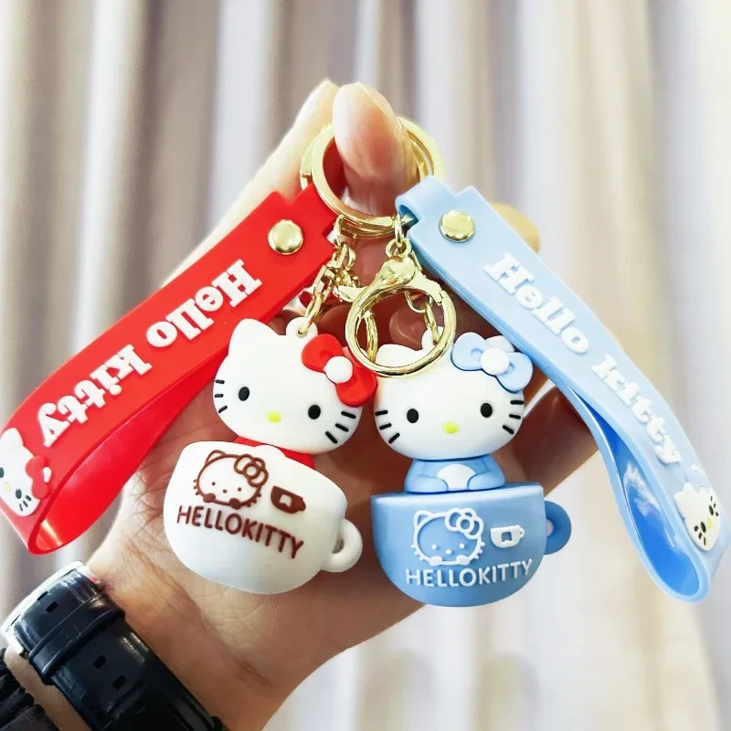 

Hello Kitty Keyring Pendants for Women Bag Schoolbag Decoration Sanrio Cute Cartoon Key Chain Students Christmas Gifts