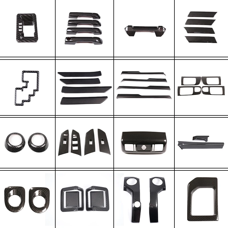ABS Carbon Fiber Interior Mouldings For Toyota Tundra 2014-2021 Window Lift Switch Dashboard Trim Navigation Panel Frame Cover