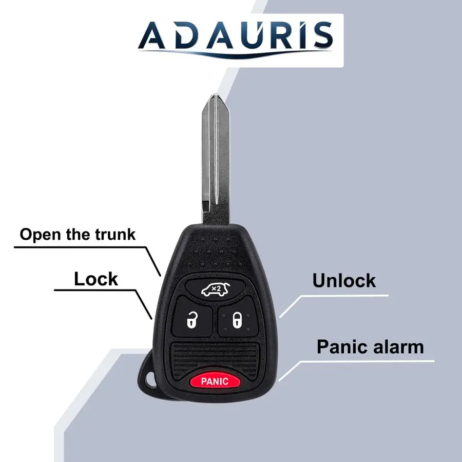 استبدال مفتاح فوب متوافق مع كرايسلر 200، بي تي كروزر، سيبرينغ أمبير دودج أفنجر كاليبر 315 ميجا هرتز FCC ID OHT692427AA Progra #5