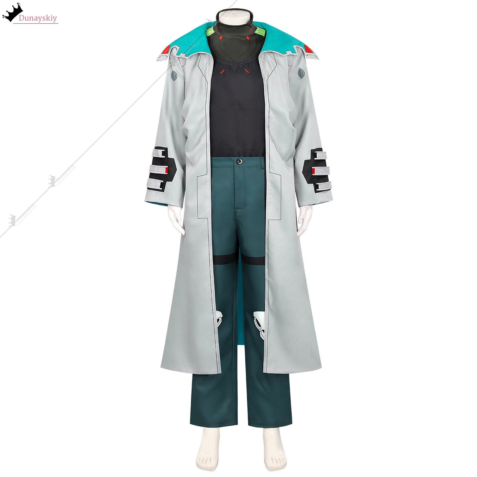 WEAK KINGSLEY Cosplay Cyberpunk: Edgerunners 2 Costume Anime Trench Coat Set Unisex Outfit Halloween Carnival Theme Dress Up view 2
