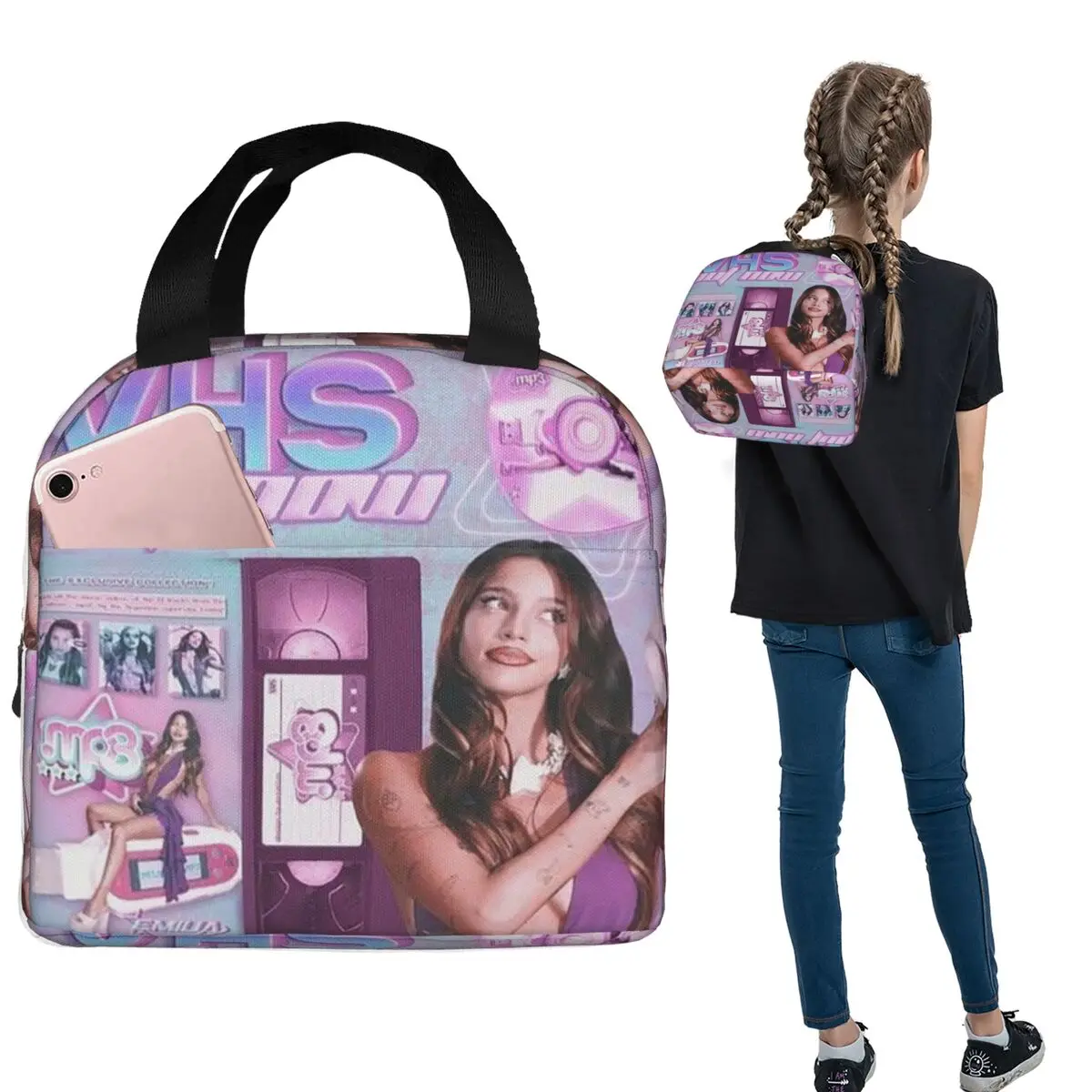 

Emilia Mernes Insulated Lunch Bag for Women Kids Portable Food Boxes Thermal Lunch Box Tote