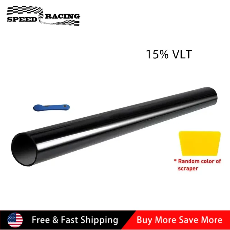 300x50 سنتيمتر غير مقطوعة لفة نافذة تينت فيلم 15% VLT 20 بوصة x 10 أقدام سيارة المنزل مكتب الزجاج للسيارات المعسكر عربات قوارب الأسود #1