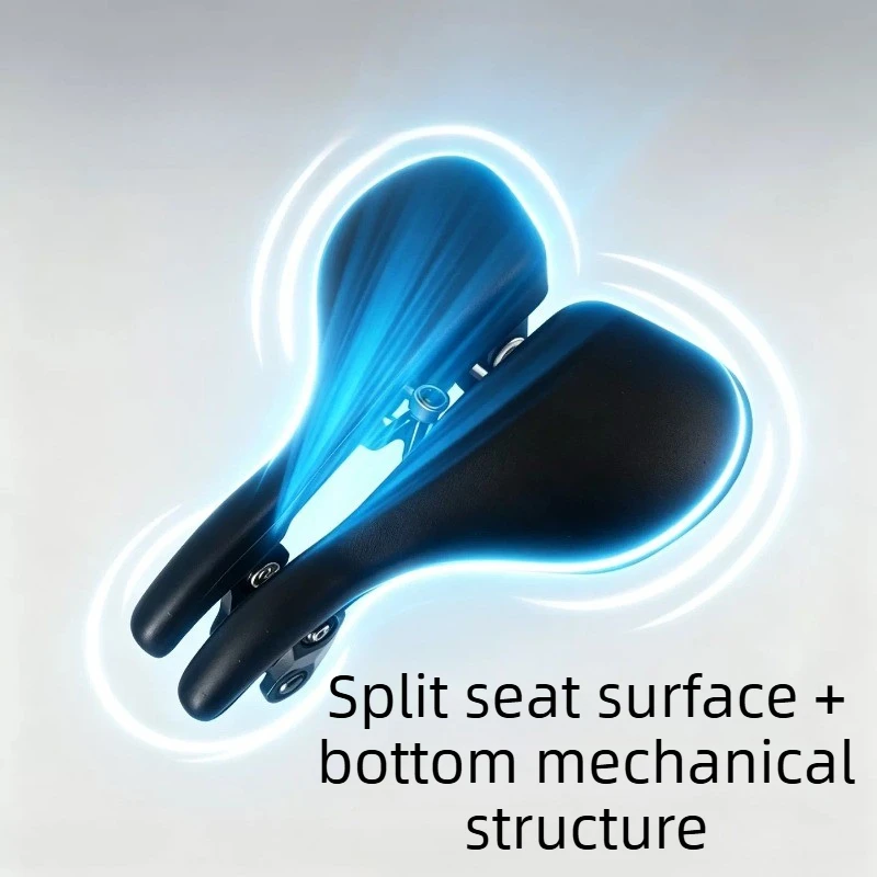 Soft Thickened Bicycles Saddle Mountain Bike Healthy Shock Absorbing Seat High Carbon Steel Waterproof Split Structure Parts