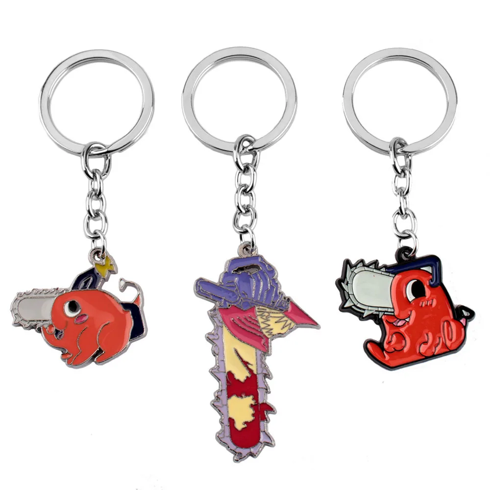 

Anime Gaming Peripherals Chainsaw Man Pochita Metal Keychain Pendant Necklace High Quality Keychain Perimeter 5cm