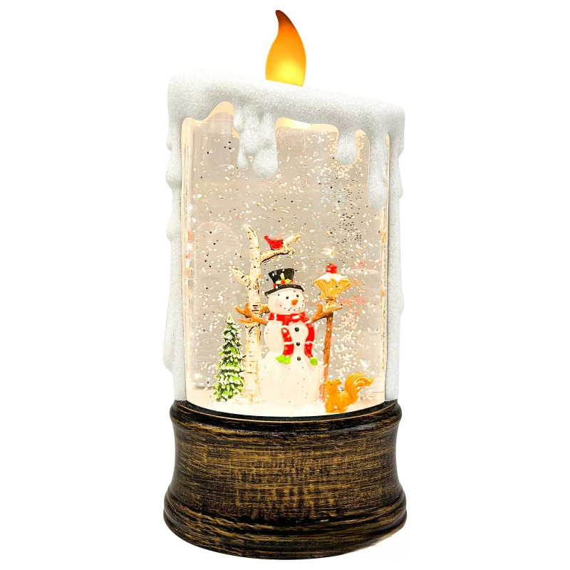New candle light water polo with music built-in LED light luminous water polo light Christmas gift music box