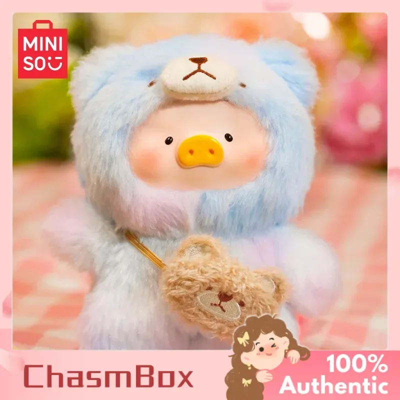 Véritable Lulu Pig Joyful Time Series vinyle en peluche boîte aveugle porte-clés intéressant Mini poupée d'action pour porte-clés et cadeau