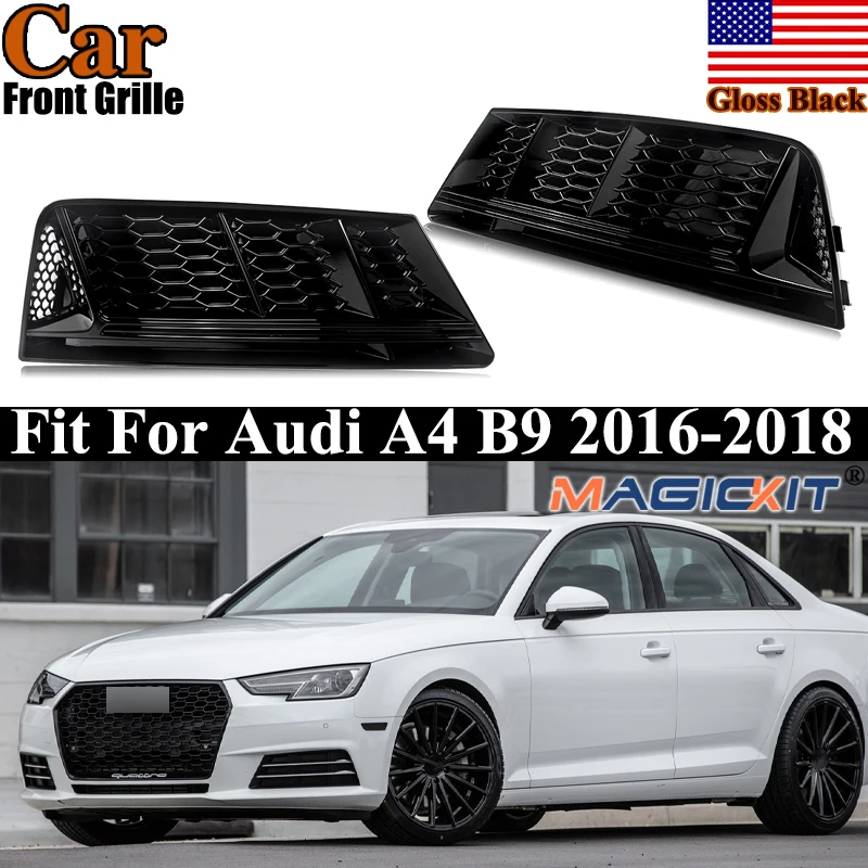 

Для Audi A4 B9 2016-2018 стандартный бампер RS4 стиль противотуманные фары решетки черные
