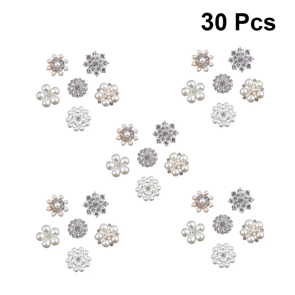 

Alloy Base Rhinestone Pearl Decor Accessories DIY Craft Jewelry Brooch Patch Material Bright Color Durable Long Lasting Casual