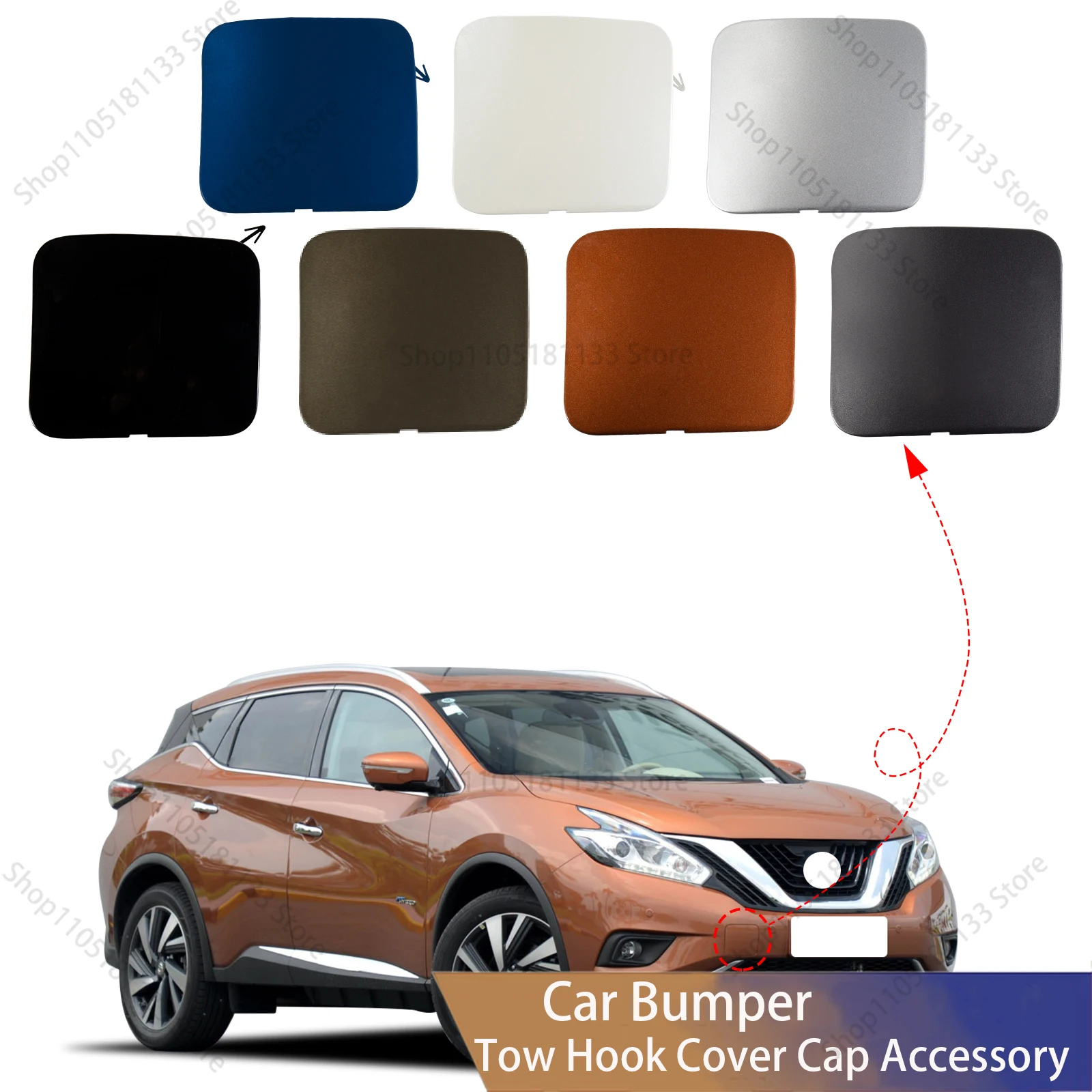 For Nissan Murano Front Bumper Tow Hook Cover Cap Replacement Fits 2015-2018 Murano Models Genuine Accessory 622A0-5AA1H