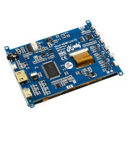 Tela de toque capacitiva Waveshare HDMI LCD (H) de 5 polegadas, 800 × 480, suporte para vários sistemas