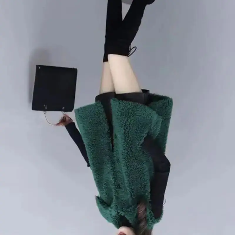 

Флисовая куртка без рукавов с лацканами, зимний теплый кардиган с открытой передней частью, осень 2022, двусторонний плюшевый жилет, женский жилет из нечеткого искусственного меха