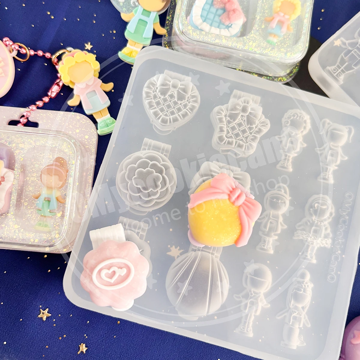 لطيف للغاية، صندوق PP، تمثال، قلادة علامة، صندوق هدايا صغير، صب الراتنج، قالب سيليكون شفاف بالكامل