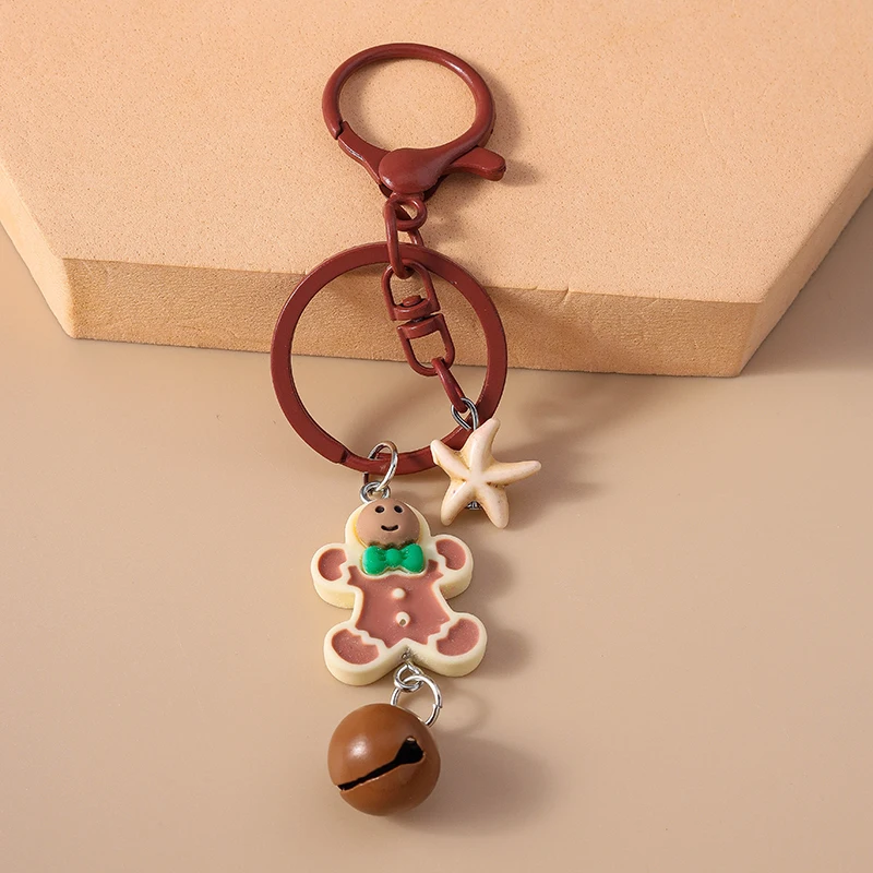 لطيف عيد الميلاد سانتا كلوز المفاتيح الزنجبيل رجل مفتاح قلادة عصابة للنساء الفتيات حقيبة يد ديكور DIY بها بنفسك هدايا مجوهرات عيد الميلاد #5