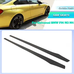 Universal Carbon Fiber Car Side Skirts Extensions for BMW F06 F12 F13 M6 F80 F82 F87 M3 M4 2013-2019 Side Apron Lip Body Kit FRP