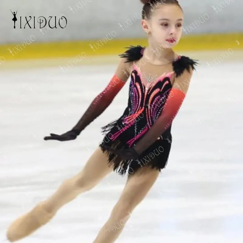 Woman Figure Skating Dress Customized Competition Ice Skating Skirt for Girl Women Kids Patinaje Gymnastics Performance S-XL