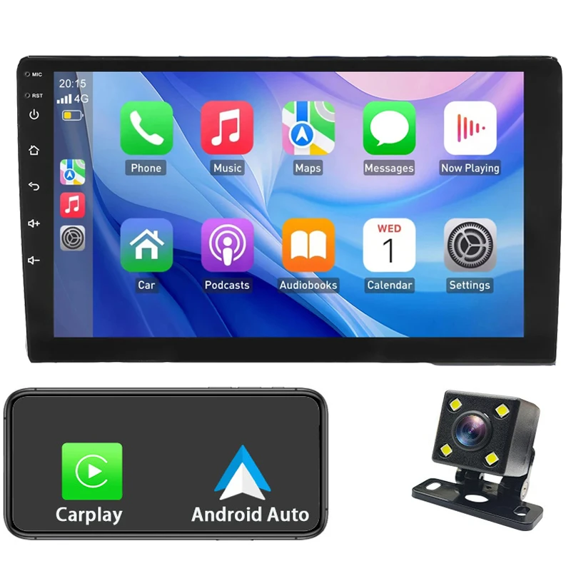 

Android car radio for ever-changing stereo screen Carplay Android Auto Bluetooth GPS Navigation FM radio 10.1’ [8+128G]