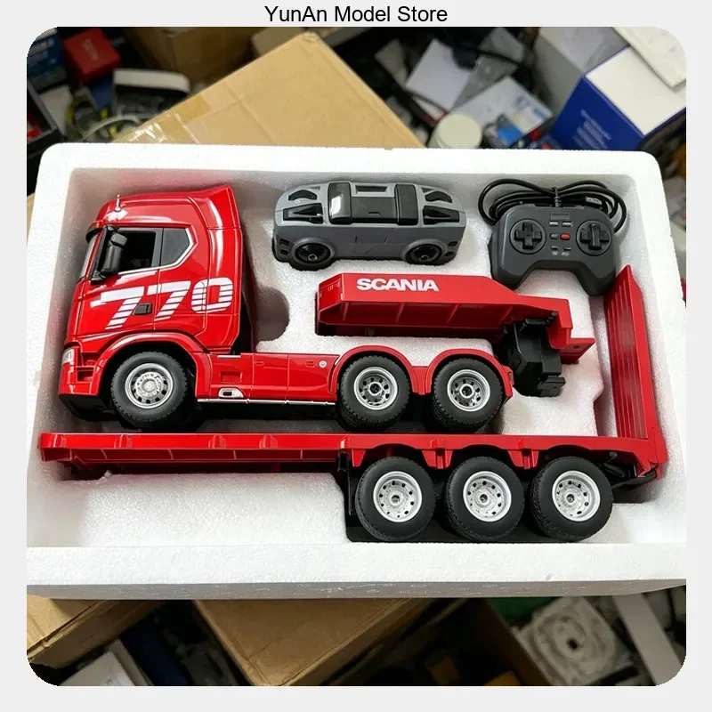 With Light And Sound Gifts Engineering Trailer Truck 2.4g 19ch Huina 1501 Rc Car 1/24 770s 4wd Rc Alloy Tractor Truck