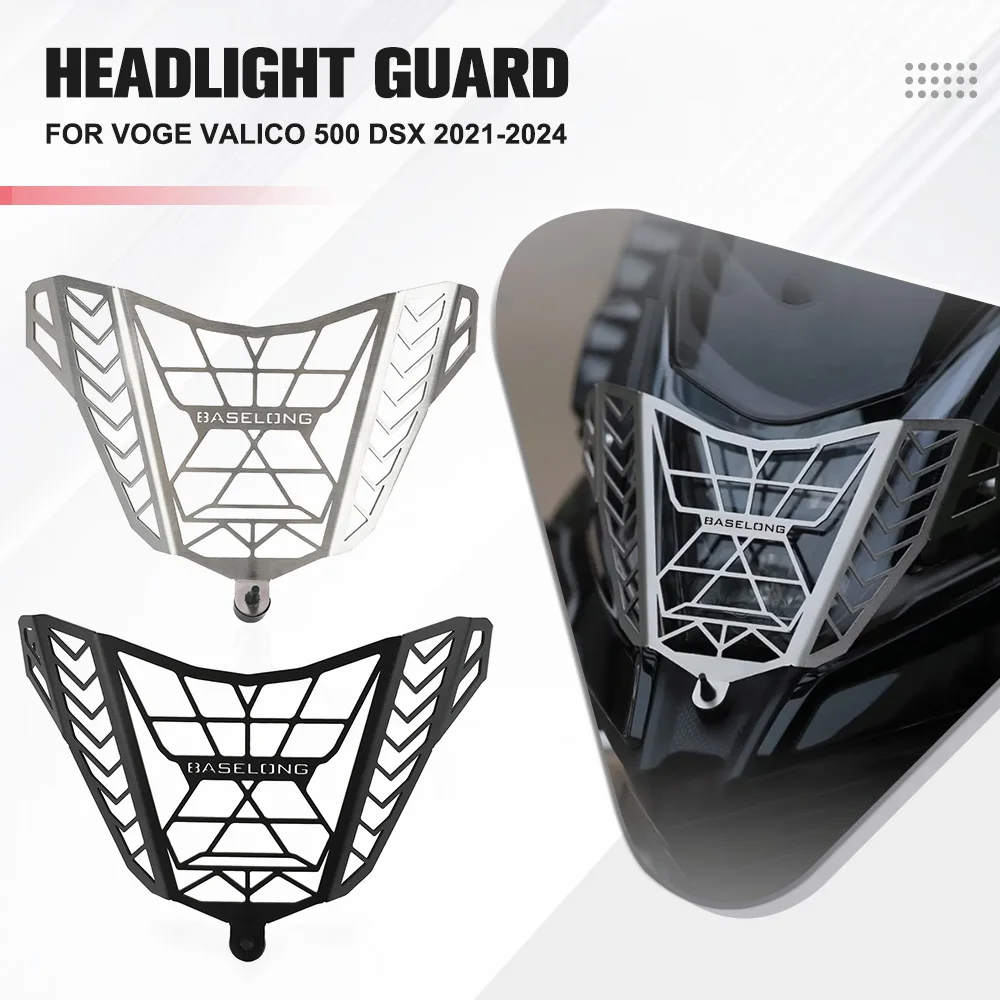 

Motorcycle Accessories Stainless steel Headlight Guard Grille Cover Head Light Protector For VOGE Valico 500 DSX 2021-2022-2024