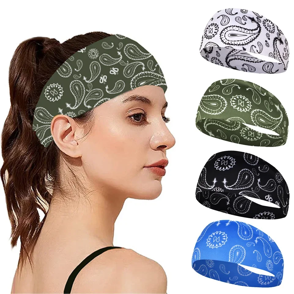 Sports Headband Men Women Elastic Sports Sweatband Candy Colors Breathable Fitness Gym Running Tennis Headwrap Yoga Hair Bands