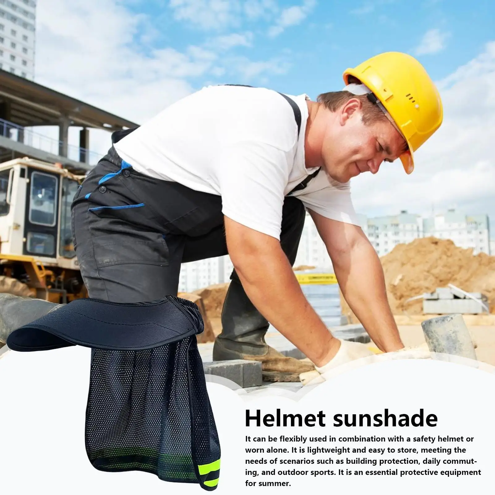 Construction Safety Reflective Hard Hat Neck Shield Helmet Sun Shade Reflective Stripe Kit Summer Sun Protection Prevent Sunburn