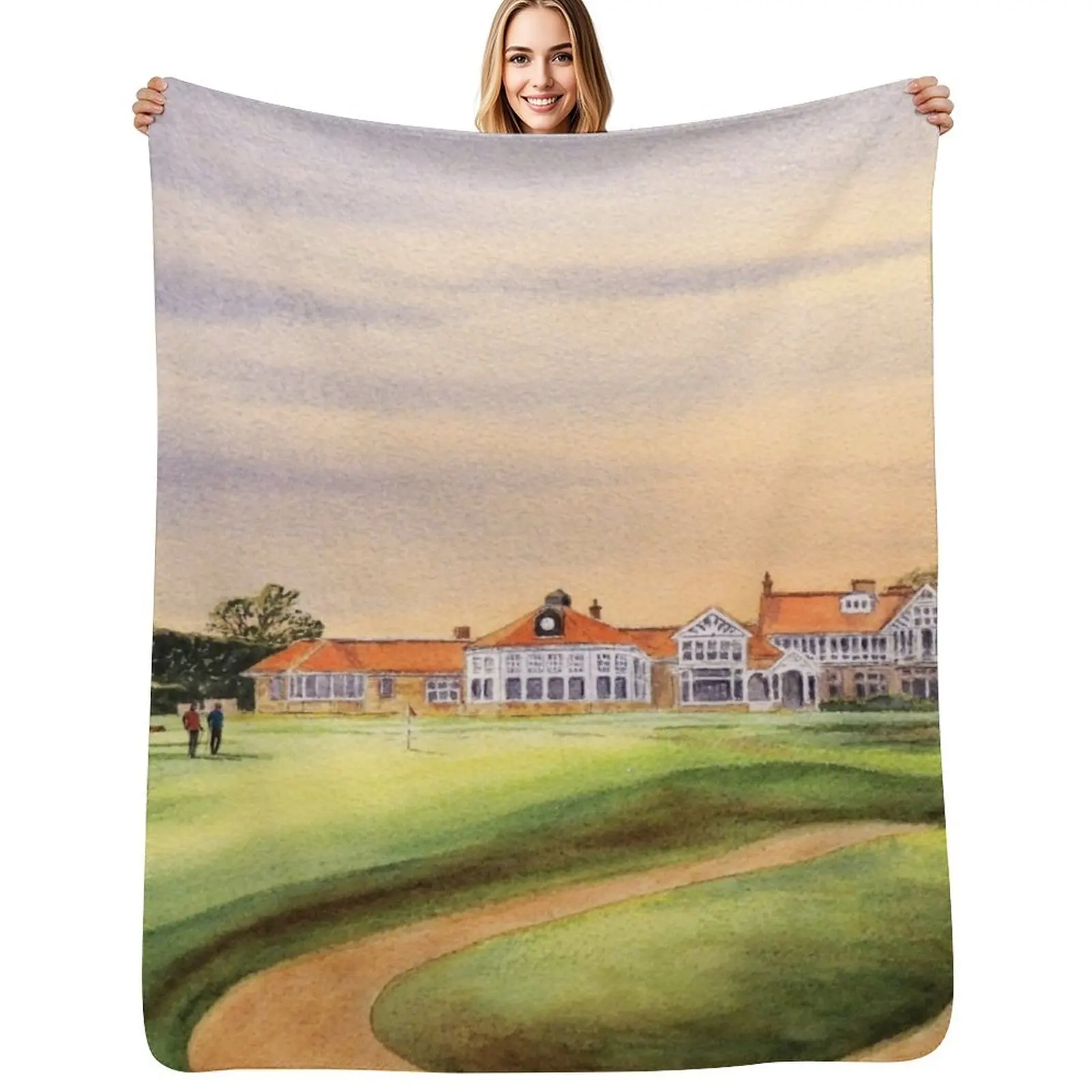 

Muirfield Golf Course 18Th Green Throw Blanket Soft Big Blankets Sofas Of Decoration For Decorative Sofa Flannel Fabric Blankets