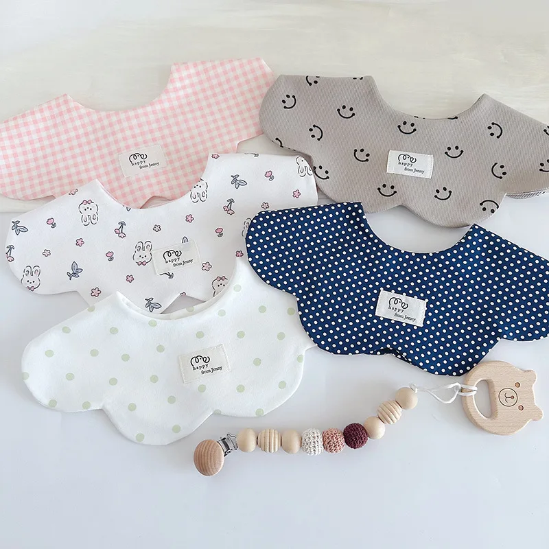 Korean Version New Baby Cotton Bibs Infant Toddler Boys Girls Saliva Towel Double-sided Burp Cloths