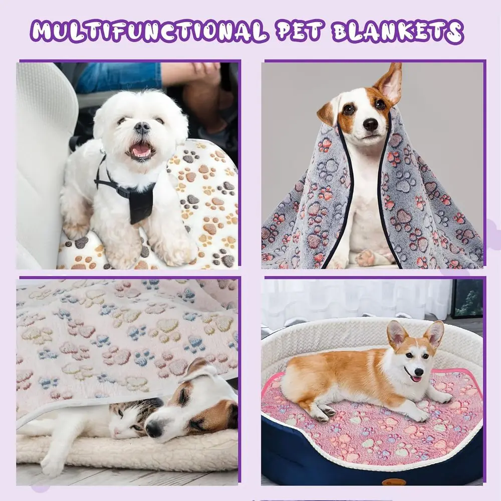 Conjunto de 6 cobertores reversíveis de lã e flanela para cães médios a grandes, 40x30, protetores de sofá e sofá impermeáveis e laváveis