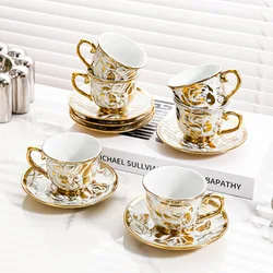 6PCS European Ceramic Coffee Cup Set Afternoon Tea Set Female Exquisite Ceramic British Black Tea Cup And Saucer Set Household