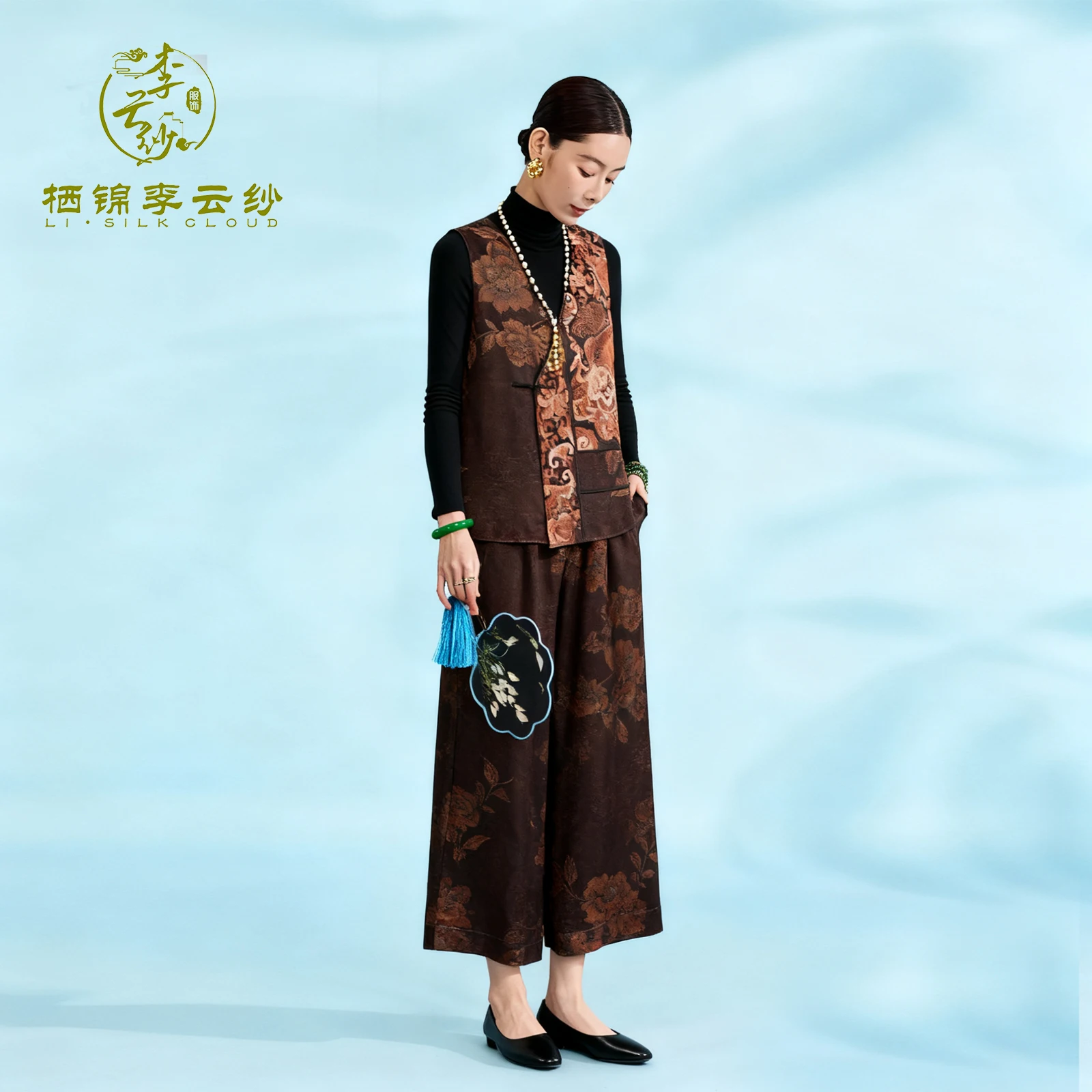 LI SILK CLOUD Silky Oriental Xiangyunsha Two-Piece - Vest & Trousers, Pure Silk, Warm Comfort & Timeless Vibe
