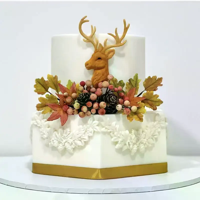 Christmas Silicone Mold Pinecone Fondant Cake Decoration Silicone Mold Hand Made Decorating Leaves Chocolate Candy Kitchenware