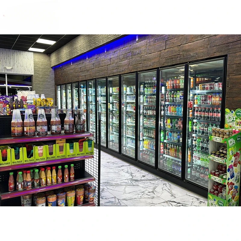 Supermarket Glass Door Walk in Cooler Freezer Display Cold Room